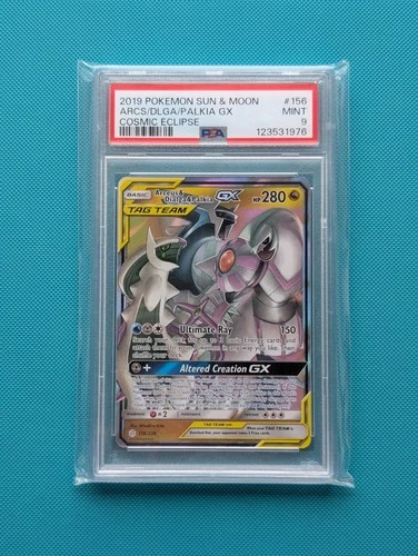 Pokemon Arceus Dialga Palkia GX Cosmic Eclipse Tag Team Card 156/236 PSA 9