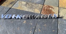 Vintage Vw Script Volkswagen Emblem 311853687 Oem Slanted Letters