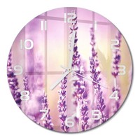 Runde Glasuhr Aus GehäRtetem Glas Runde Wanduhr Lavendel WeißE Zeiger Fi30 Cm