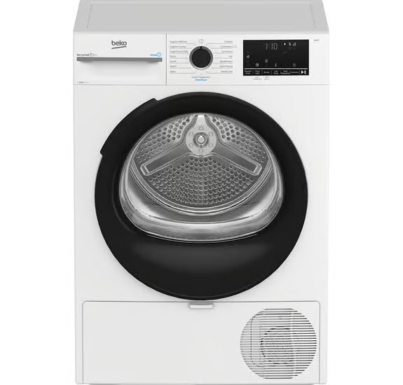 Beko BM3T31233W Heat Pump Condenser Tumble Dryer 12kg, Sensor Drying, LED, A++