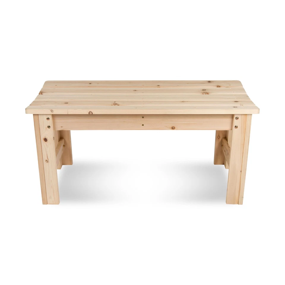 3 Ft Outdoor Backless Patio Garden Bench Natural Cedar Wood - Image 3 of 4