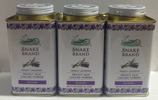 Lot of 3 Snake Brand Prickly Heat Cooling Powder Relaxing Lavender 140g Thailand