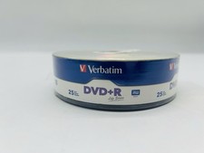 25 VERBATIM Blank DVD-R DVDR 16X Life Series 4.7GB Logo Discs NEW