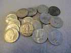 SILVER HALF DOLLARS 19 KENNEDY 1 FRANKLIN 20 TOTAL SILVER COINS