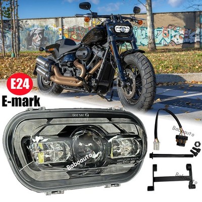 E24 LED Scheinwerfer Für 2008-2019 Harley Fat Bob Fern-Abblendlicht mit DRL