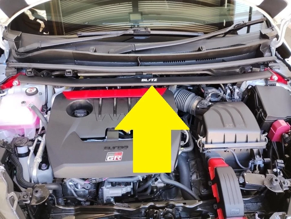 Barra de torre de puntal delantero Blitz para Toyota 2020-GR Yaris GXPA16 G16E-GTS JDM nueva Foto 2 de 3