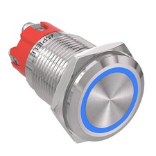 16mm Latching Push Button Switch 12V On Off Stainless Steel Shell with LED Wa...