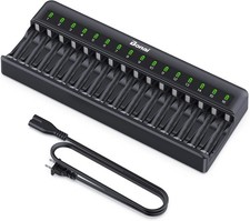 AA AAA Battery Charger 16 Bay for Nimh Rechargeable Batteries Independent