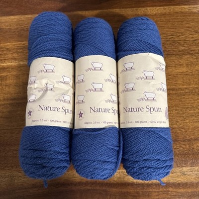 3 Nature Spun N-30 Nordic Blue 3/6 Worsted 245yds 100% Virgin Wool Yarn Lot 019