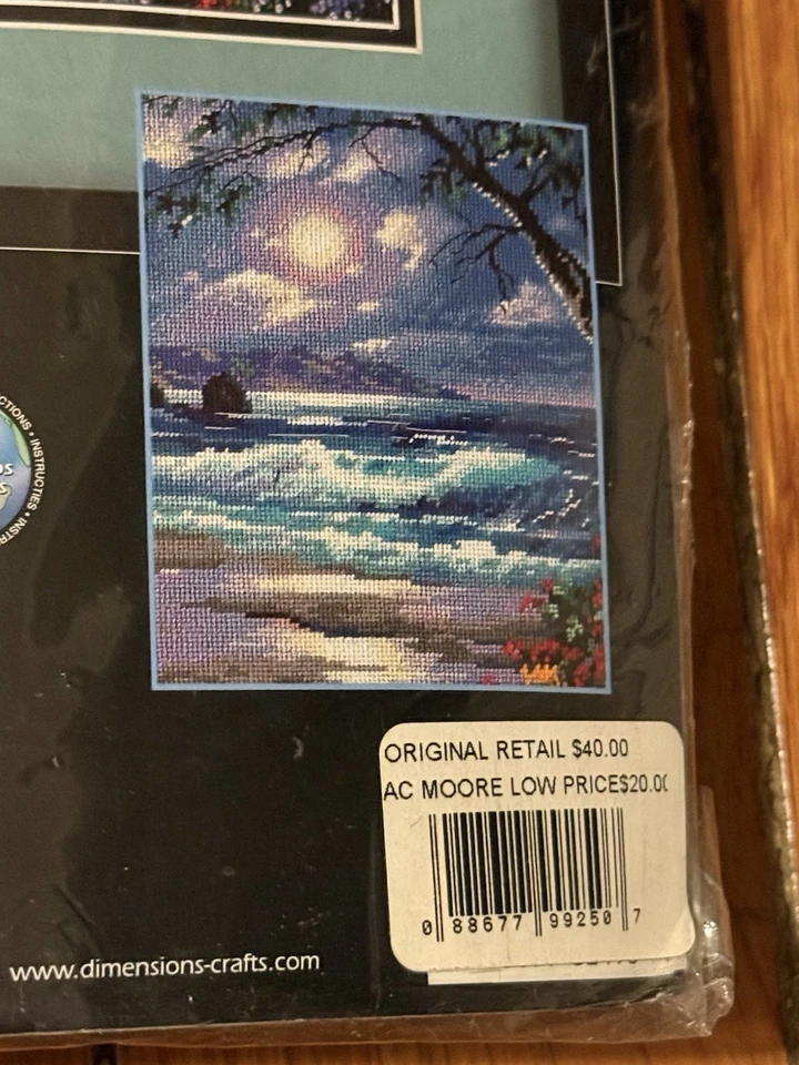 Vintage Dimensions Needlepoint Moonlit Tide No 2498 16" x 12" Anthony Casay NEW - Image 2 of 4