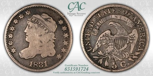 1831-P Capped Bust Half Dime — photo from another recent sale