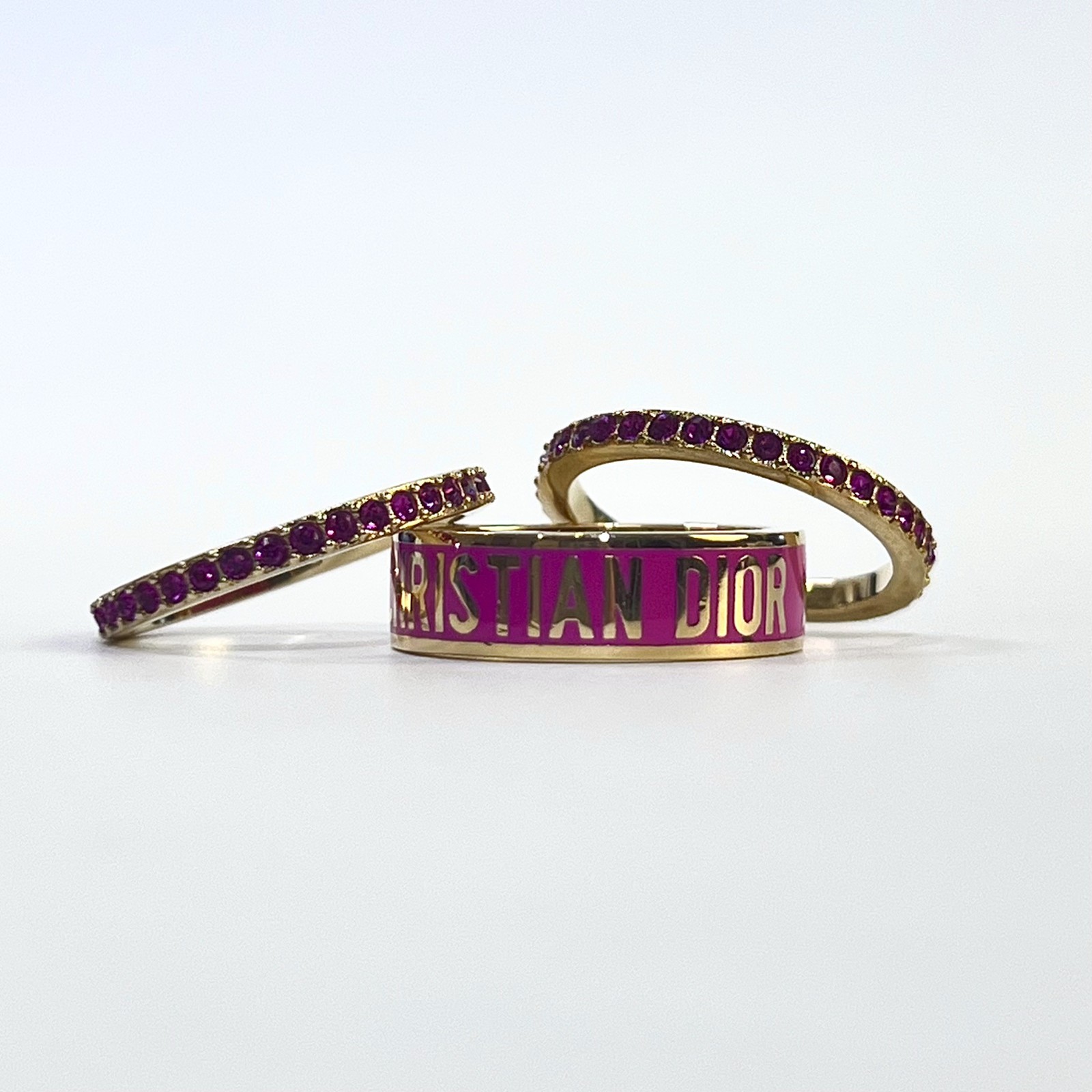 Christian Dior Dior Code Rhinestone Ring Set Pink… - image 4