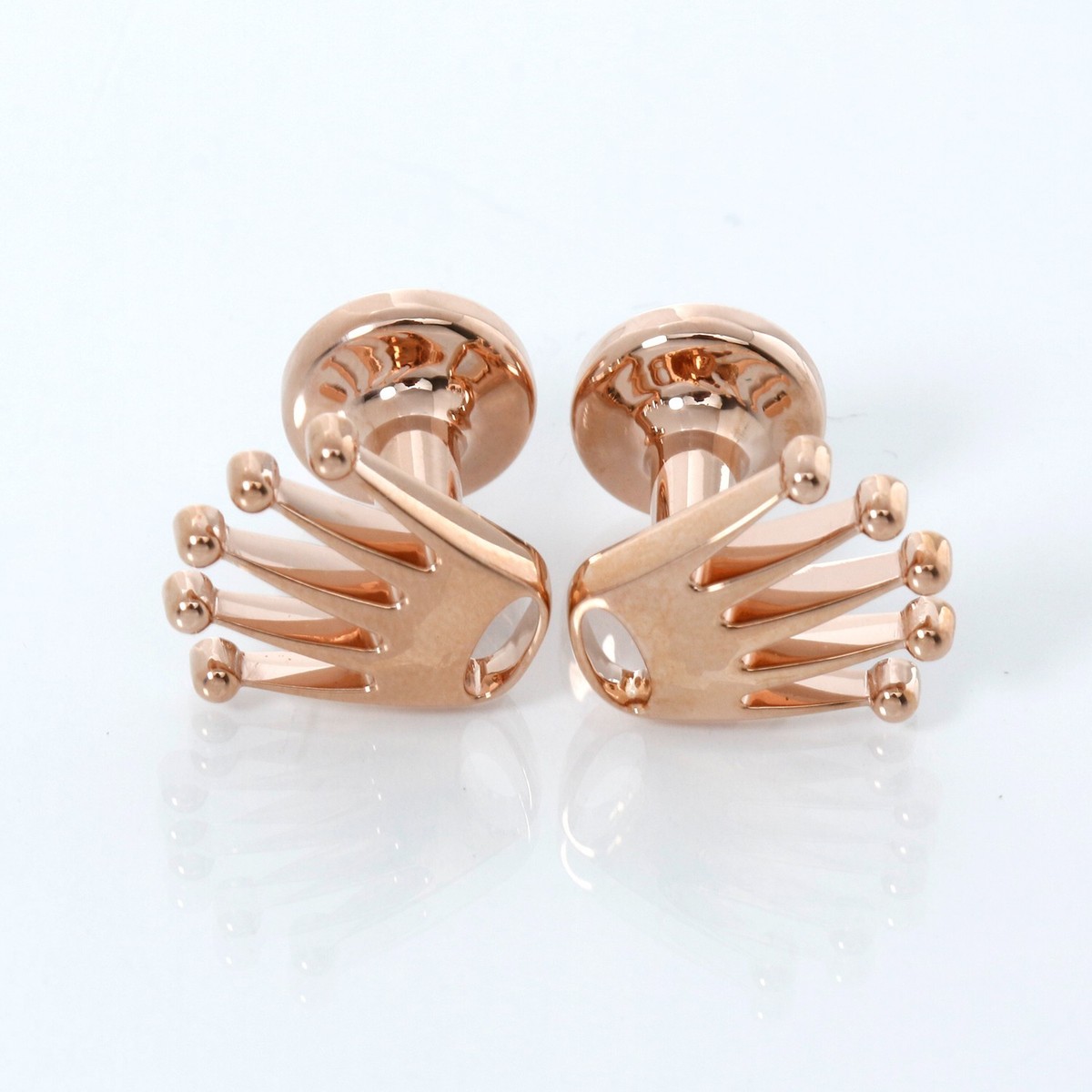 ROLEX クラウン カフリンクス ピンクゴールドカラー Rolex Crown Logo Cufflinks 18k Rose Gold,Ref. #A1015 Unused W/Box