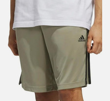 Adidas Mens 3 Stripe Shorts Silpeb Light Green Black Size L