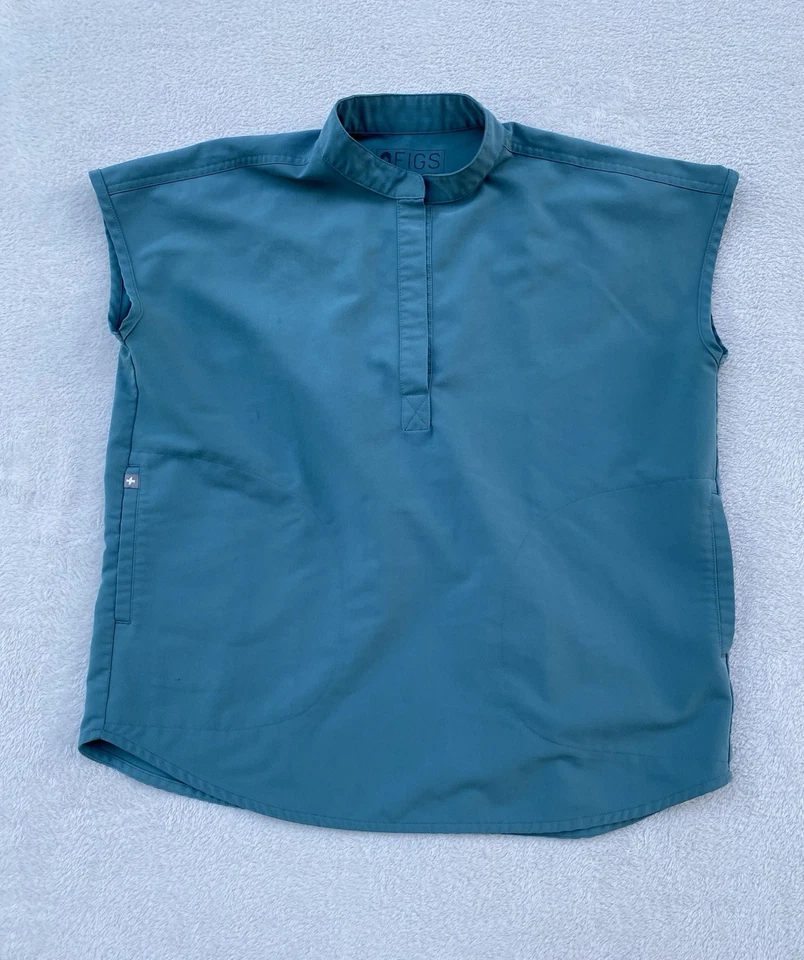 Mujer FIGS Colección Técnica Top + Inferior Bolsillos Extra Pequeños Verde Azulado Foto 2 de 4