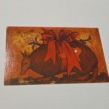 Vintage Postcard Christmas Armadillo Bill Greer Austin Texas Holiday card