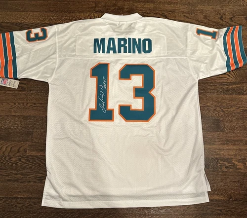 DAN MARINO SIGNED MIAMI DOLPHINS NFL JERSEY HALL OF FAME INSCRIPTION BRAND NEW