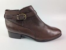 M & S Footglove Brown Leather Ankle Boots Uk 3 New