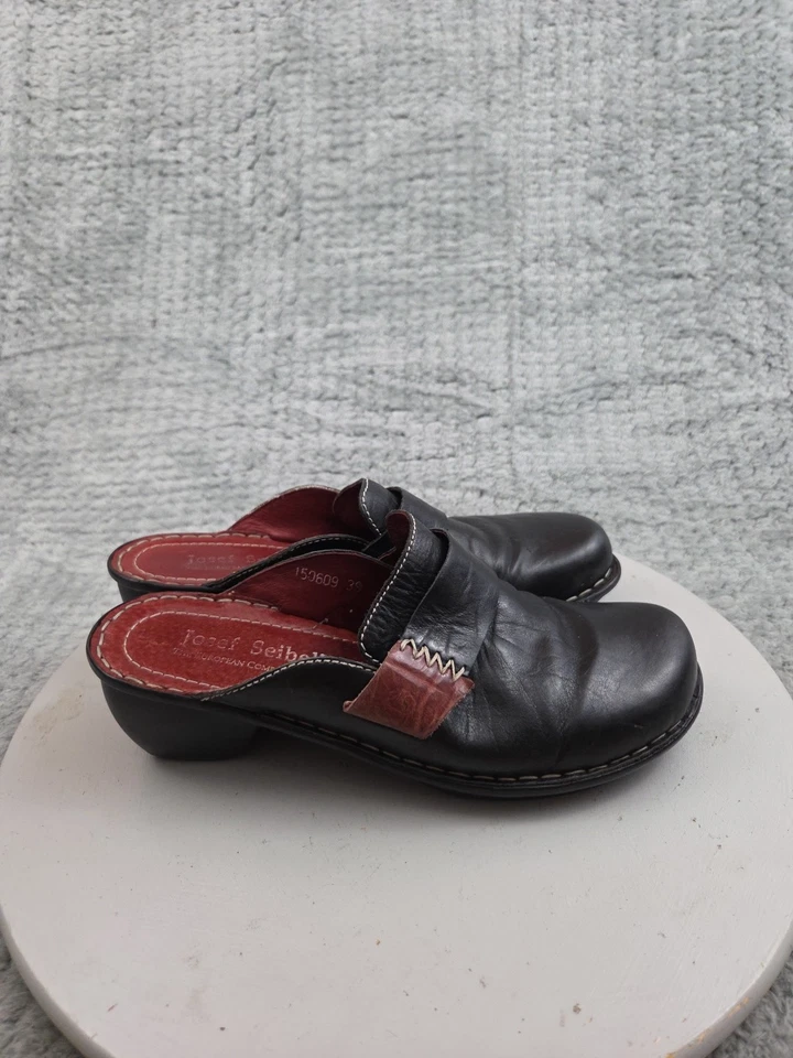 Josef Seibel Women’s Size 39 / 8.5 Black Leather Mule Clogs | Comfort Slip-On - Image 4 of 4