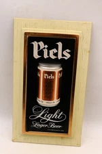 1971 Piels Light Lager Beer 3D Sign 15x9" Good Cond Orig Hang Pads #2