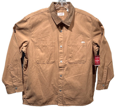 Levi Strauss Canvas Utility Shirt Jacket Snap Up Signature Collection Tan Sm NWT