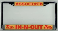 In-N-Out Burger Vintage California ASSOCIATE License Plate Frame DISCONTINUED