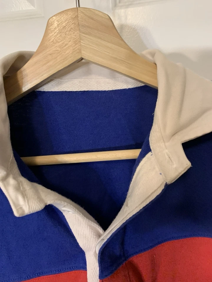 Vintage 90’s Ralph Lauren Polo Sport Spellout Striped Rugby Shirt Men’s XL - Image 2 of 4