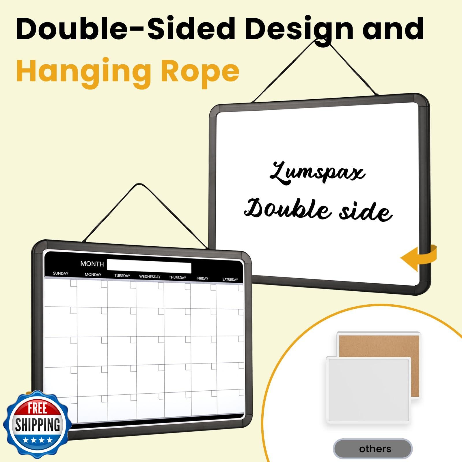 Lumspax Small Monthly Whiteboard Calendar for Wall, Mini 11" x 14" Dry Erase 