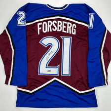 Facsimile Autographed Peter Forsberg Colorado Maroon Reprint Laser Auto Hockey J