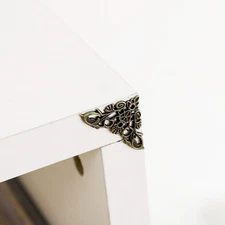 16pcs Box Corners Protectors Vintage Bronze Tone Edge Covers Box Corners Decor
