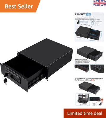Abschließbare Schublade aus Eisen 2 HE für sichere Serveraufbewahrung - bereit für DeskPi RackMate T2