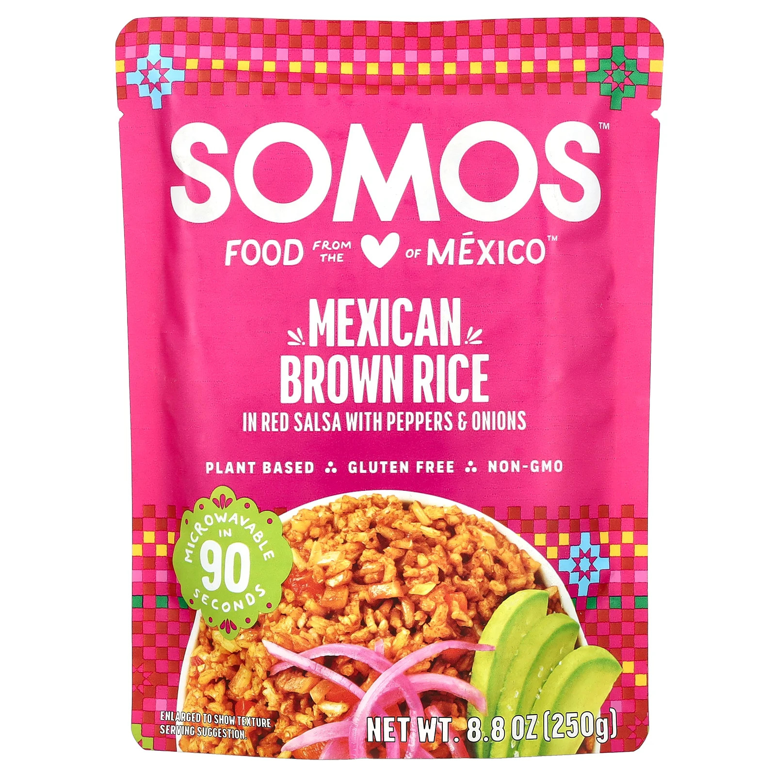 Мексиканский коричневый рис в Красной сальсе с Перцем и Луком, 8,8 унций (250 г)