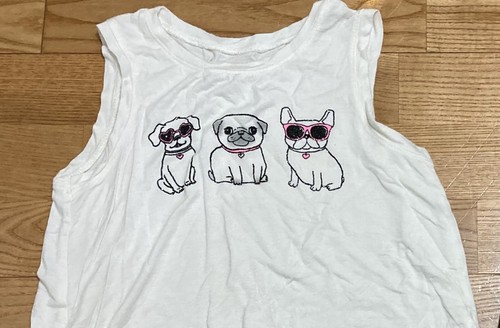 Girl's Justice & Cat & Jack Outfit size 10 - Puppy Tank w/Black Jean Shorts EUC - Picture 3 of 7