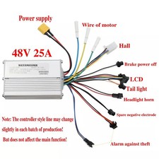 For Scooter Motor Speed Controller 48V 25A 1200W Brushless Motor Controller