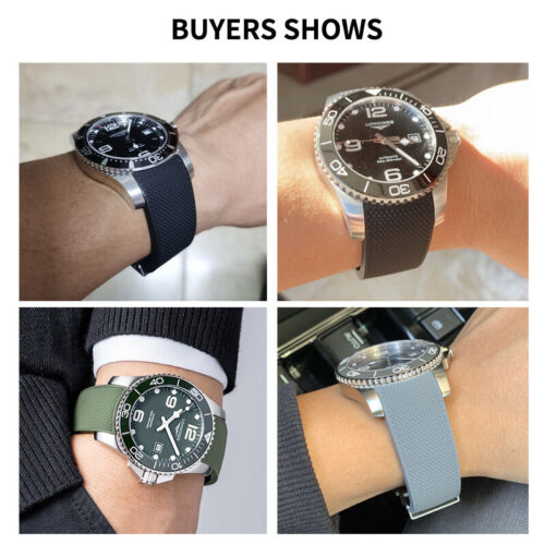 Premium Silikon Gummi Uhrenarmband Armband Wasserdicht passt Longines Comcast 21mm - Bild 7 von 15