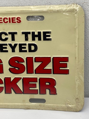 Vintage Endangered Species Protect The One-Eyed King Size Pecker License Plate - Picture 3 of 8