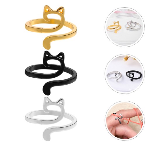 3 Pcs Cat Ears Ring Crochet Loops Rings Crochet/ Knitting Yarn Tension