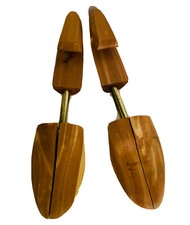 Vintage Brandless Pair Shoe Trees Inserts Stretcher Cedar Wooden Adjustable USA