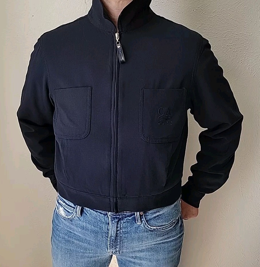 Giorgio Armani Golf Vintage Women Dark Blue Wool Short Zip