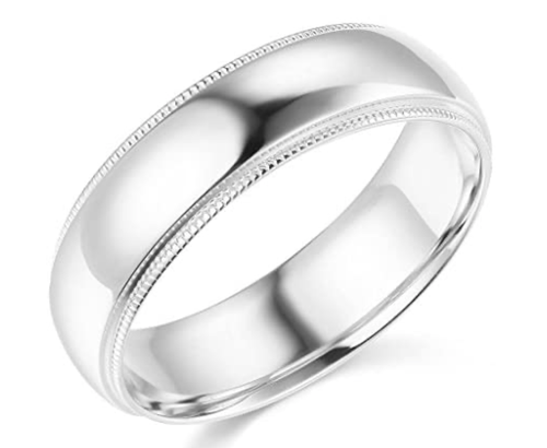 Solid 14K White Gold Wedding Anniversary Band Ring Comfort Milgrain Mens Womens - Picture 7 of 19