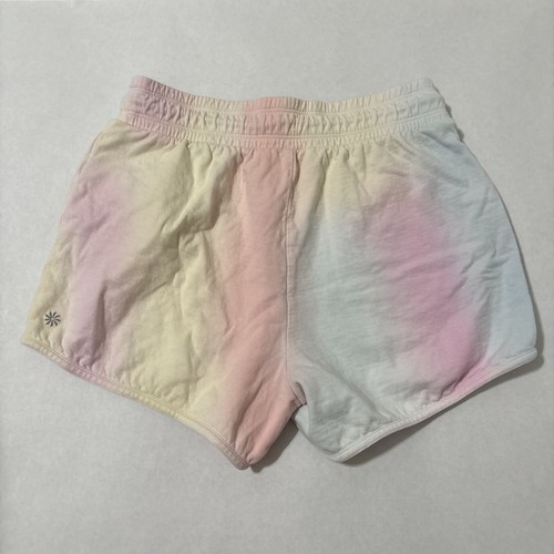 Athleta Girls Light Pastel Tie Dye Colored Shorts Size L/12 Pockets Drawstring - Picture 2 of 8