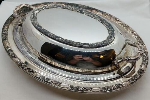 Wm Rogers&Son~1912/S~Victorian Rose~Double Vegetable Bowl w/Lid