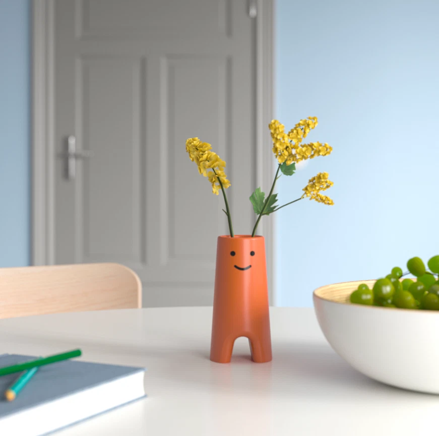 IKEA FRÖVÄXT Vase, braun-orange, 14 cm, 5 33/64", Dekor, BRANDNEU - Bild 4 von 4