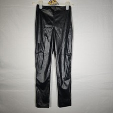 faux leather high waist leggings missguided size 8