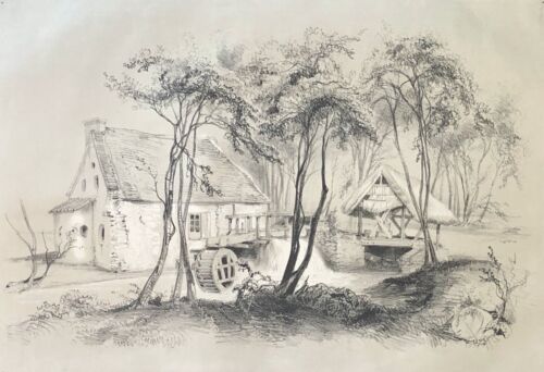 Vichy Fabbrica (Moulin) Su I Rive Del Chuchon Litografia Verso - Bild 1 von 6