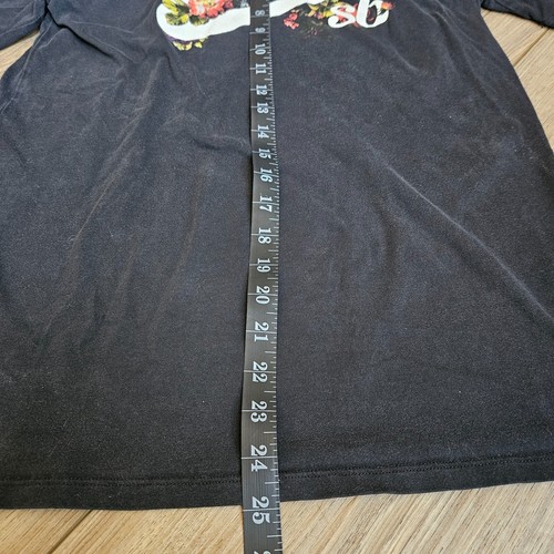 Nike Black Floral Print Swoosh White Logo T-Shirt Women's Small Rare - Picture 5 of 5