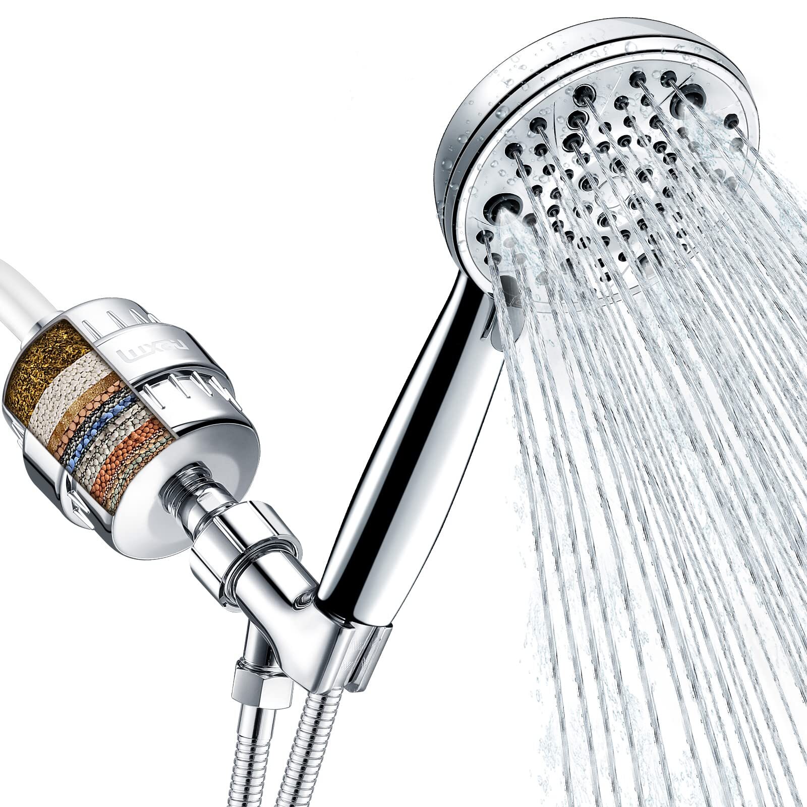 Filtered Shower Head Combo, Includes 20 Stage Shower Filter Head, High Pressu...