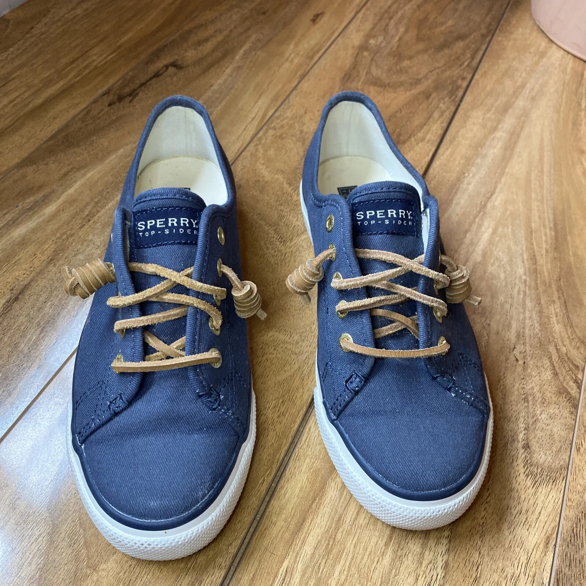 Navy blue sperry store boat shoes