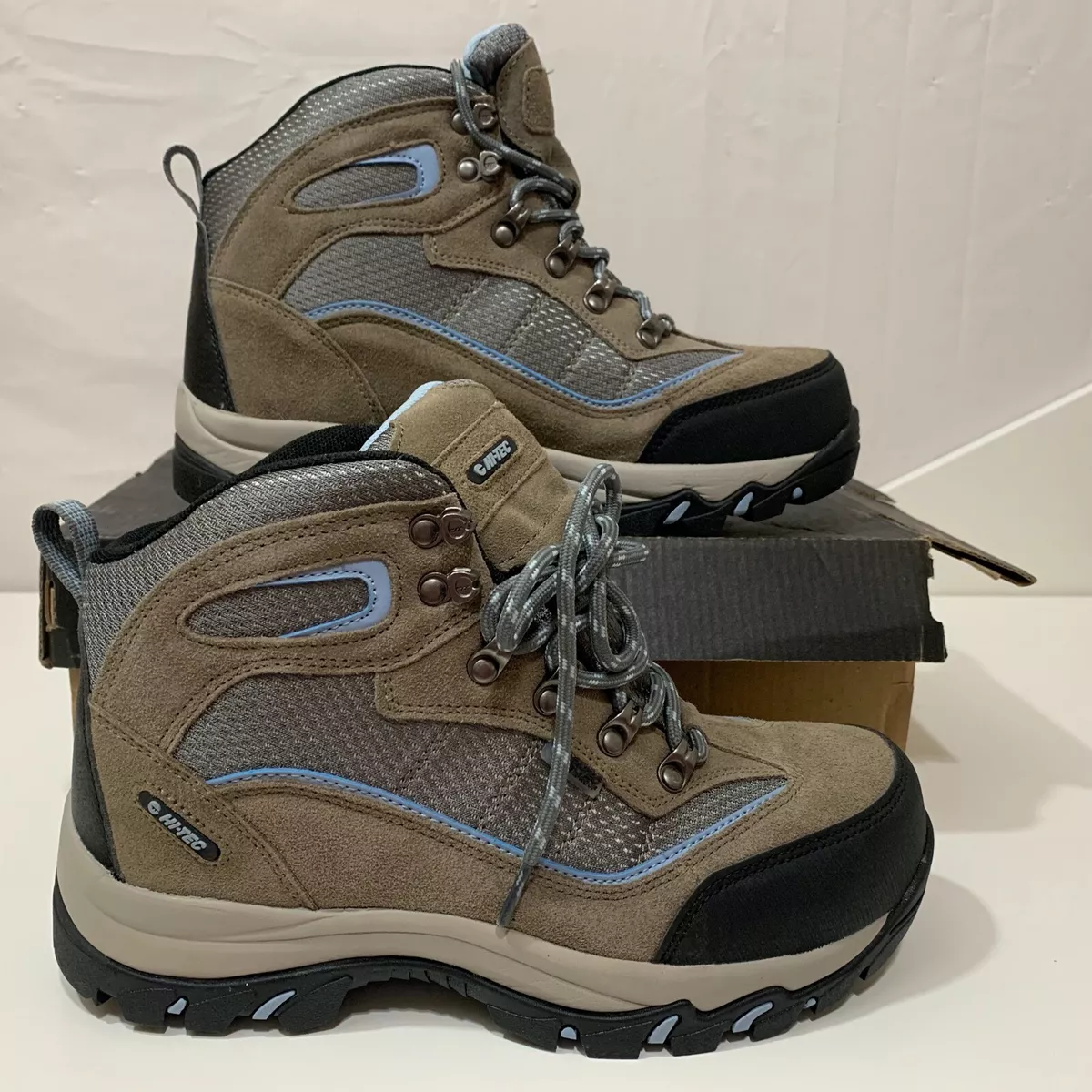 HI Tec Women NIB Skamania Grey Blue Waterproof Hiking Boots Size