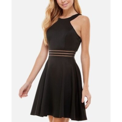 black scuba mini dress Luxe Lifestyle Scuba Mini Dress in Black S / Black main image 1